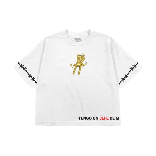 Tengo Un Jefe De M Crop T-shirt - White