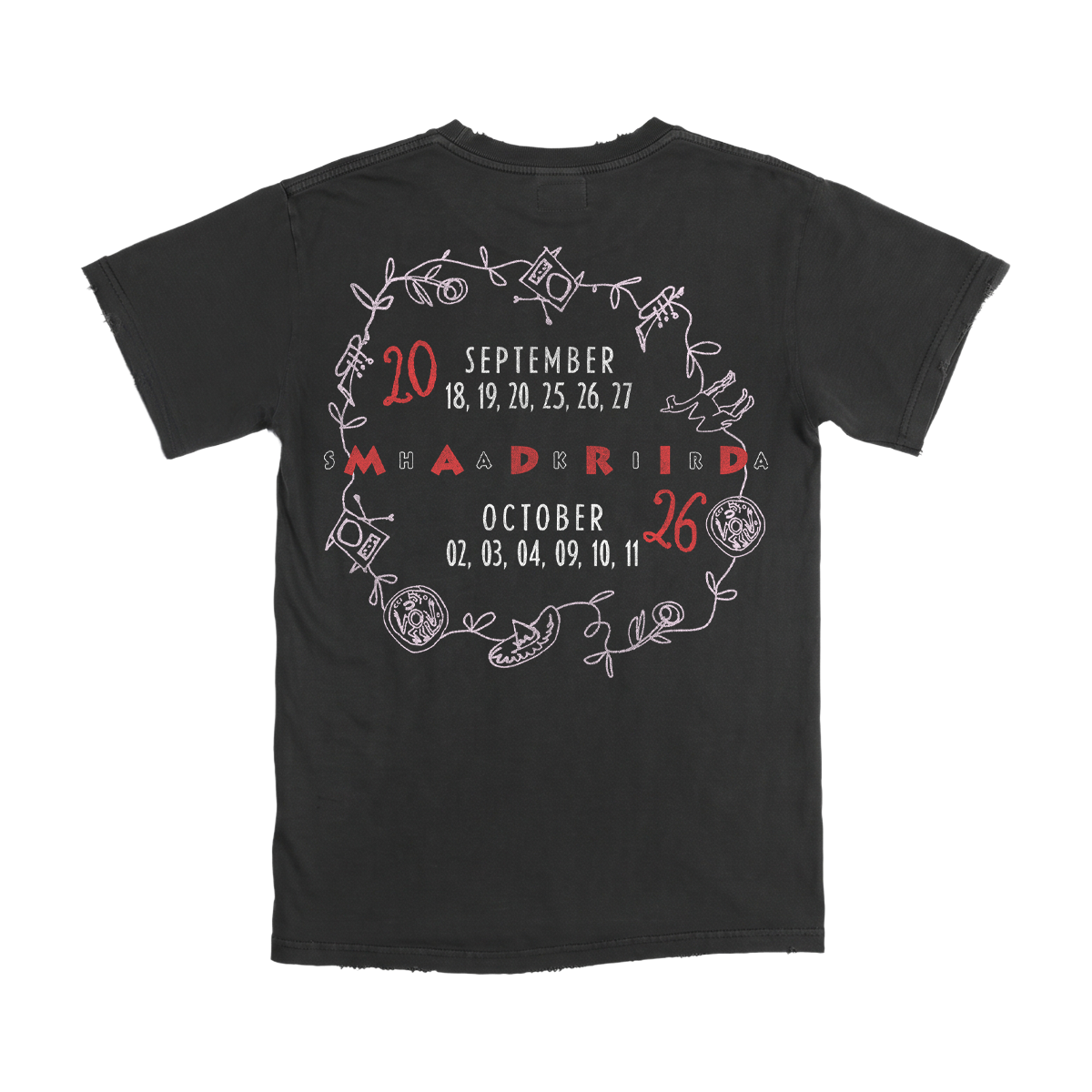 THROWBACK DELL ROSE BLK DISTRESSED T 26