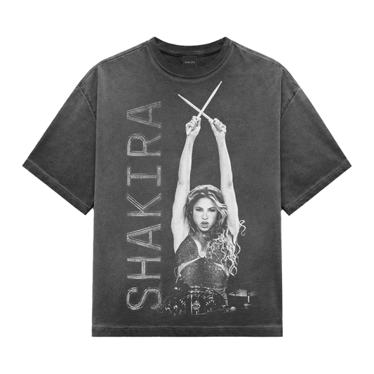 SHAKIRA / ITIN WASHED CHARCOAL T-SHIRT